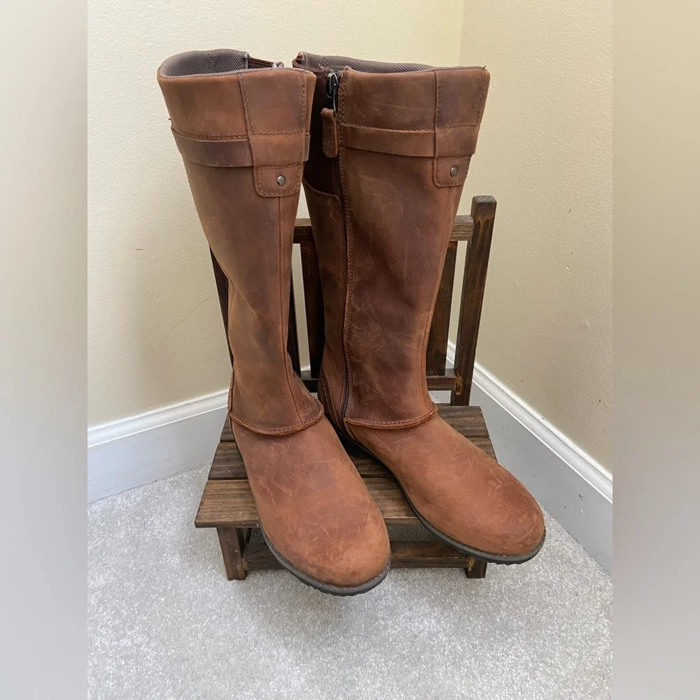 Eddie Bauer Leather Trace Riding Boots Size 8.5 - Picture 1 of 5